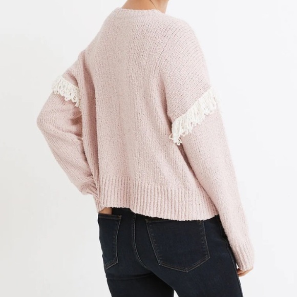 Madewell Sweater Womens Small Montford Fringe Pullover Crewneck Boho Feminine - Picture 3 of 9